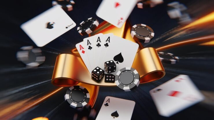 AduQ card game interface on bustogel alternatif showing two-card hand and fold or continue decision